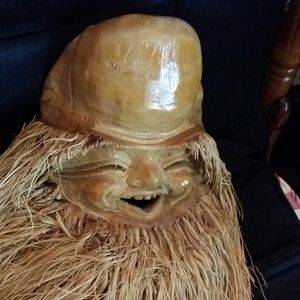 hand carved gnome mask